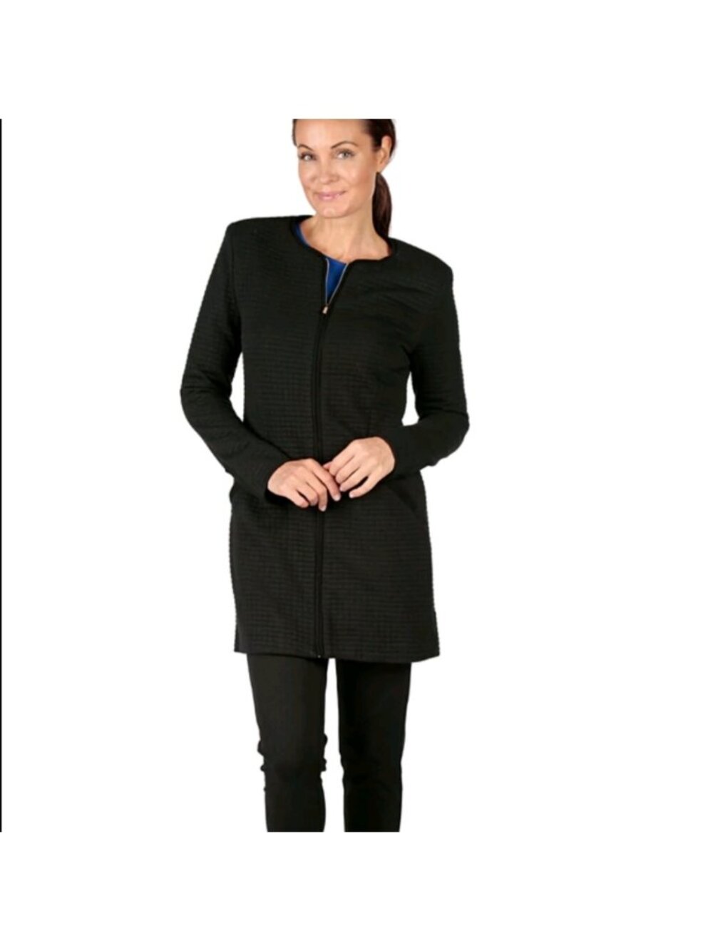 NEW Guillaume blk quilted zip up cardigan